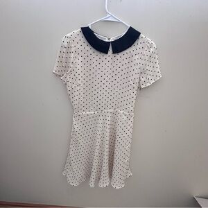 Forever 21 Cream and Black Polka Dot Dress